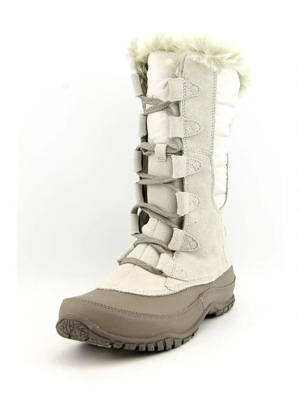 North Face Women’s Purna Winter Waterproof Lace-Up Snow Boot Light Gray Size 8